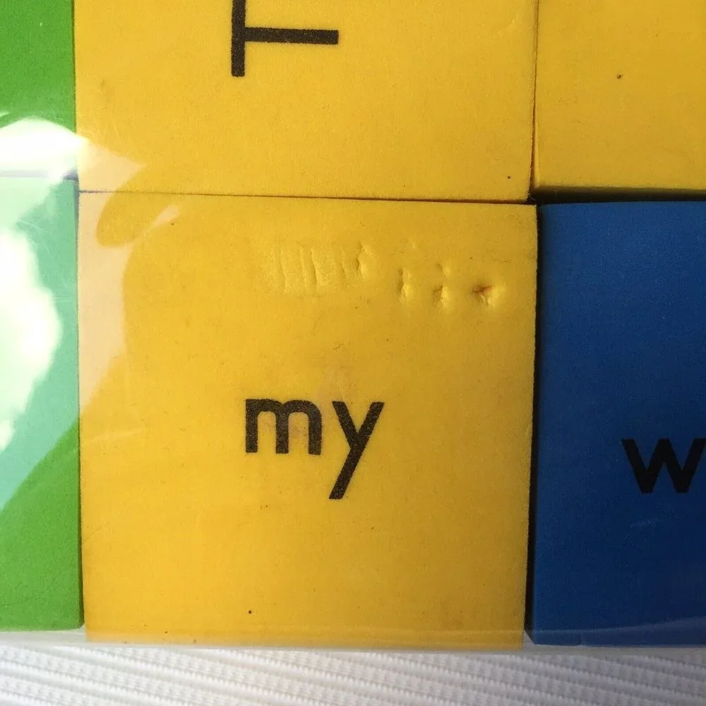 Foam Word Blocks Cubes Children's Language Learning Kids Education Carry Set